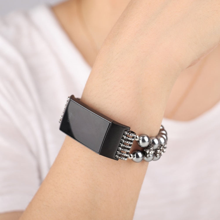 Vildt flot Fitbit Charge 4 / Fitbit Charge 3 Rhinsten Urrem - Sort#serie_3