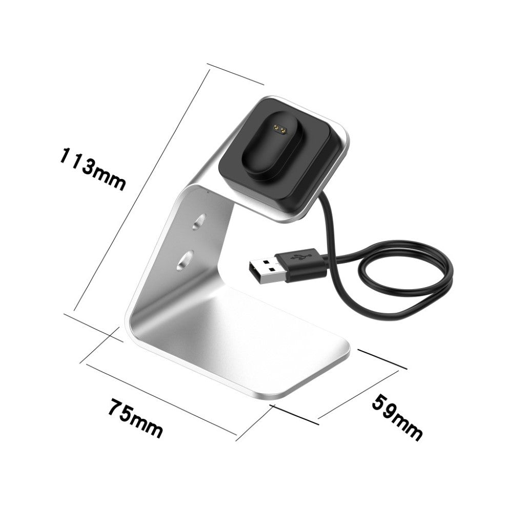 Metal Fitbit Ace 2 / Fitbit Inspire Ladestation - Sølv#serie_1