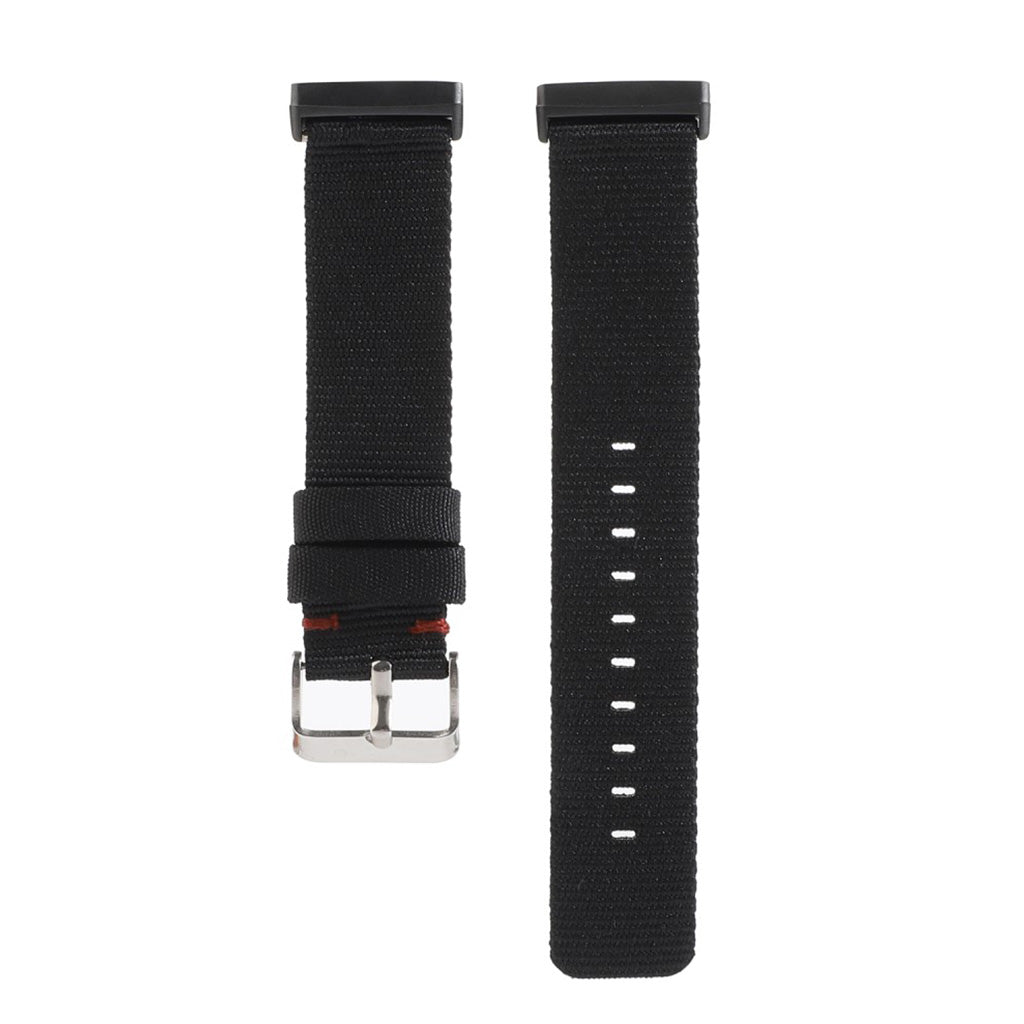 Vildt hรฅrdfรธr Fitbit Versa 3 / Fitbit Sense Nylon Rem - Sort#serie_1
