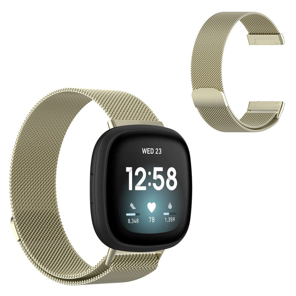 Super fint Fitbit Versa 3 / Fitbit Sense Metal Rem - Størrelse: S - Guld#serie_2
