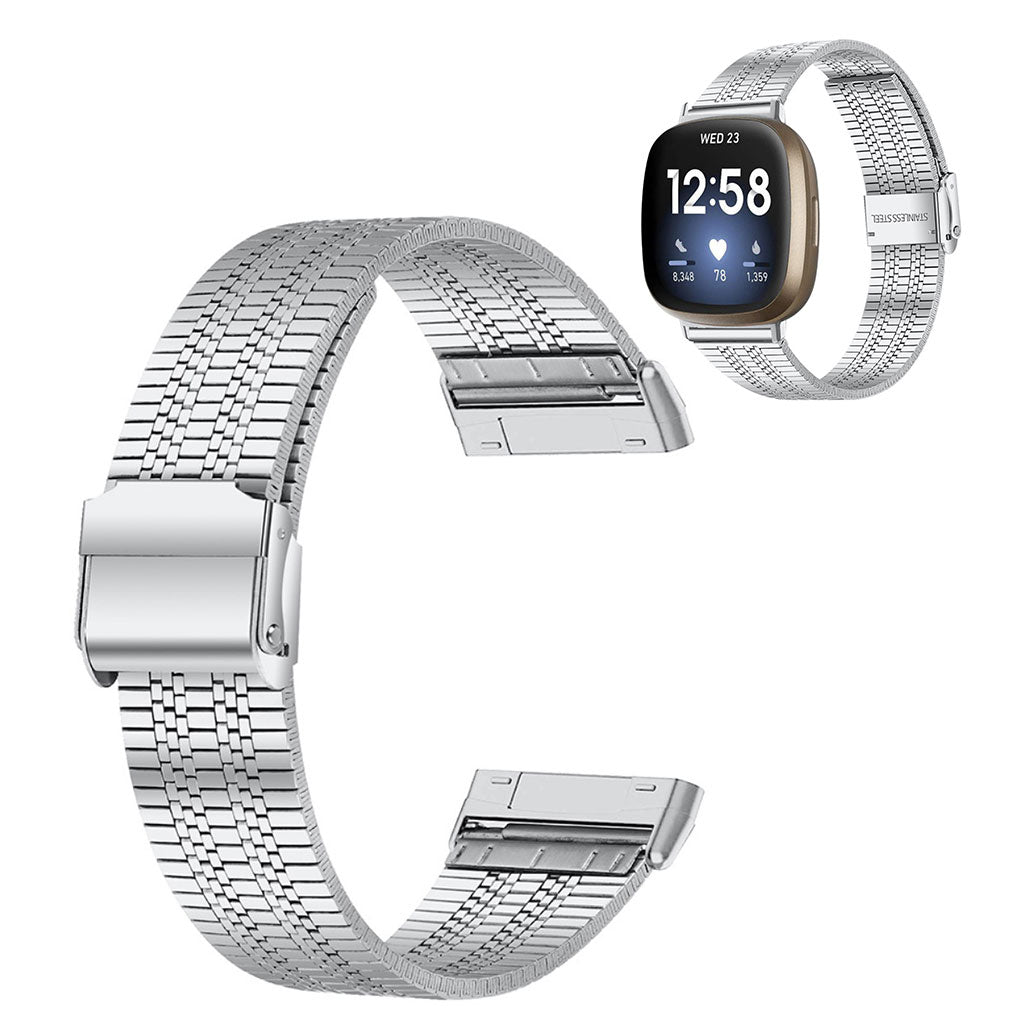 Meget sejt Fitbit Versa 3 Metal Rem - Sรธlv#serie_1