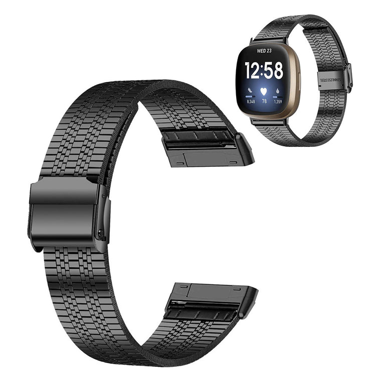 Meget sejt Fitbit Versa 3 Metal Rem - Sort#serie_2