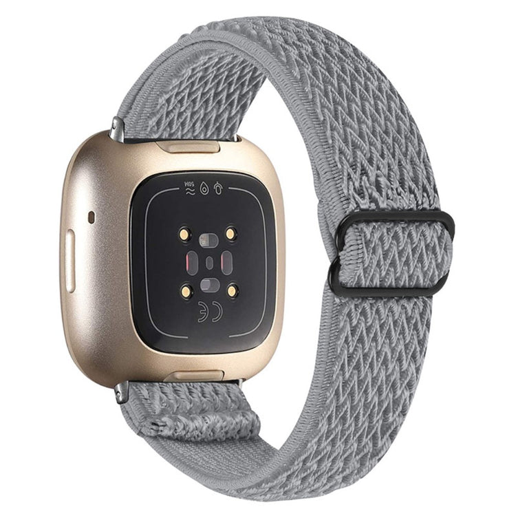 Mega fantastisk Fitbit Versa 3 Nylon Rem - Sølv#serie_11