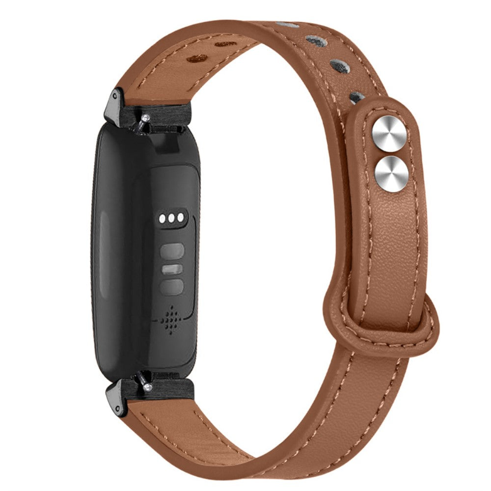Fantastisk Fitbit Inspire 2 / Fitbit Ace 2 Ægte læder Rem - Brun#serie_11