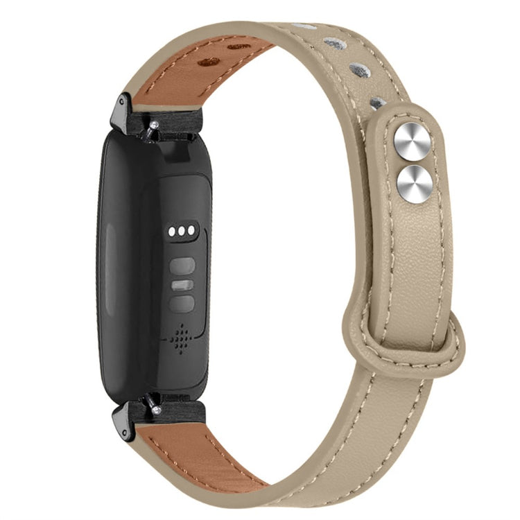 Fantastisk Fitbit Inspire 2 / Fitbit Ace 2 Ægte læder Rem - Beige#serie_3