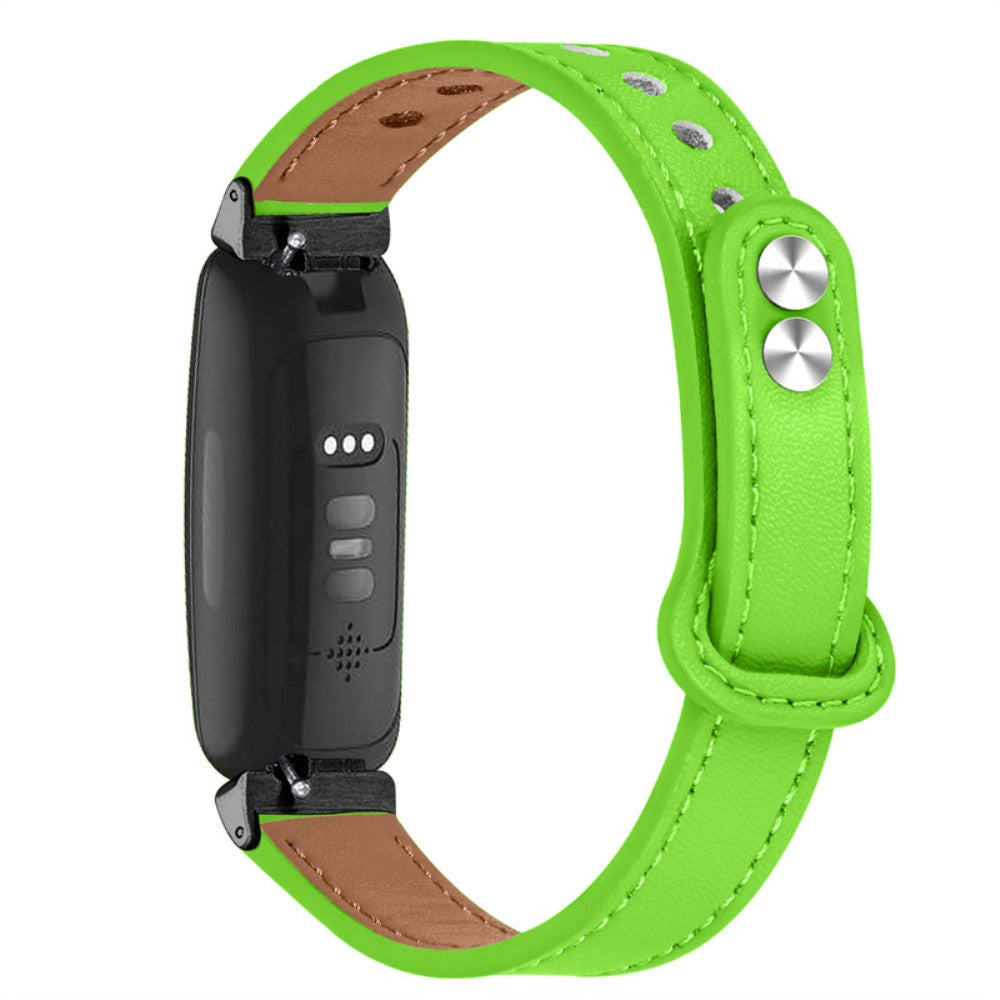 Fantastisk Fitbit Inspire 2 / Fitbit Ace 2 Ægte læder Rem - Grøn#serie_9
