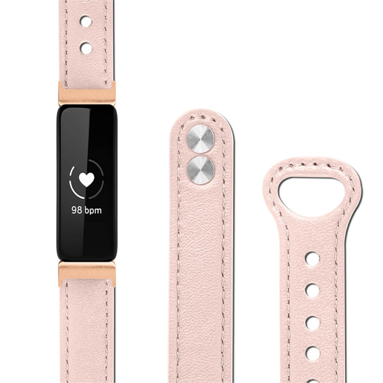 Super skøn Fitbit Inspire 2 / Fitbit Ace 2 Ægte læder Urrem - Pink#serie_4