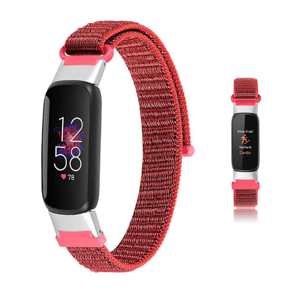 Slidstærk Fitbit Luxe Nylon Rem - Rød#serie_8