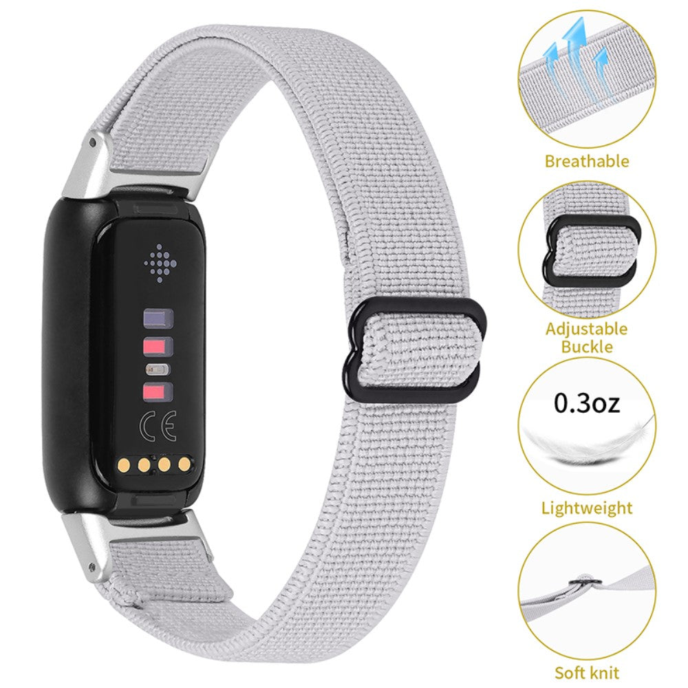 Helt vildt flot Fitbit Luxe Nylon Rem - Sølv#serie_2