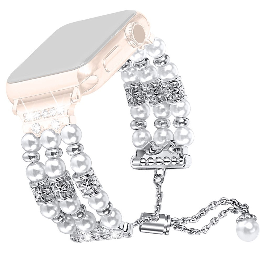 Fitbit Versa 4 / Fitbit Versa 3 Metal, Plastik og Rhinsten Rem - Sølv#serie_4