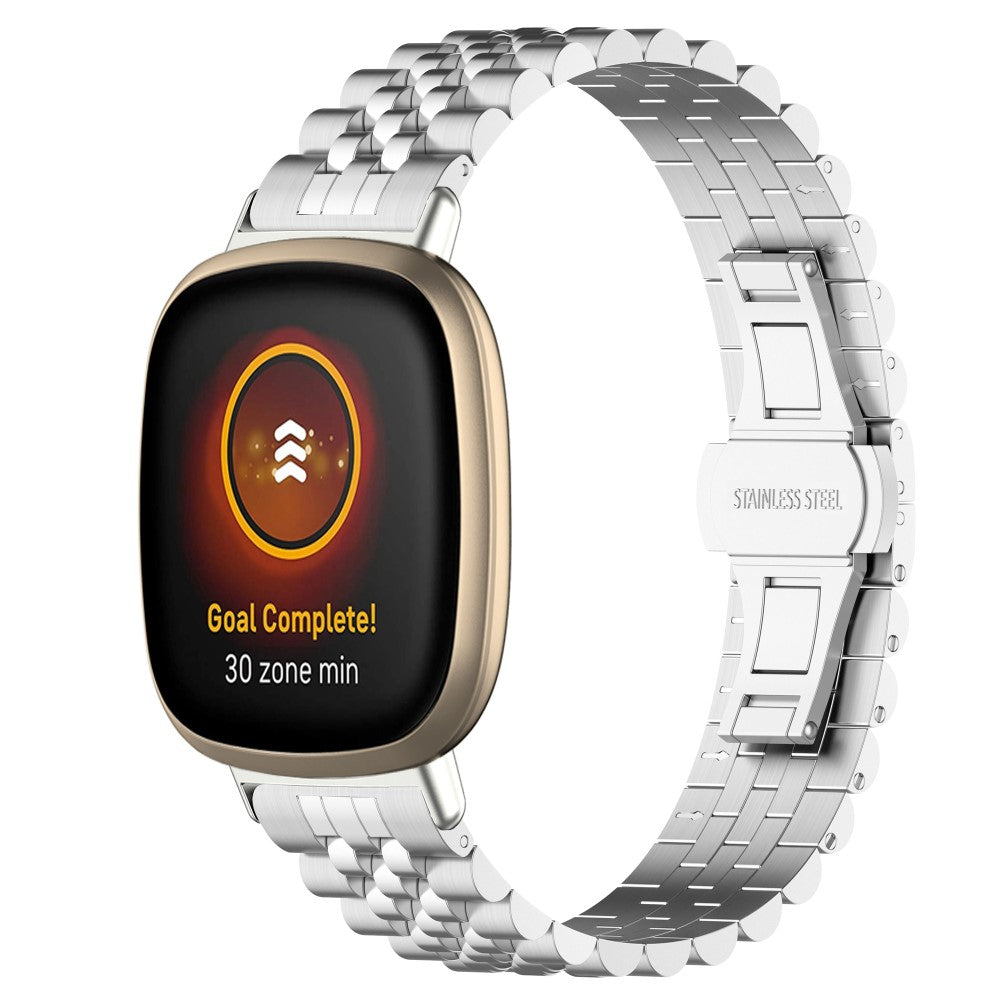 Skøn Metal Universal Rem passer til Fitbit Versa 4 / Fitbit Versa 3 - Sølv#serie_8