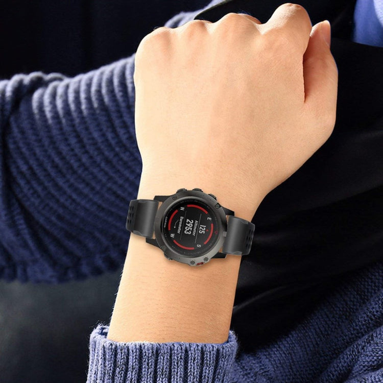 Rigtigt fint Universal Garmin Silikone Rem - Sort#serie_1