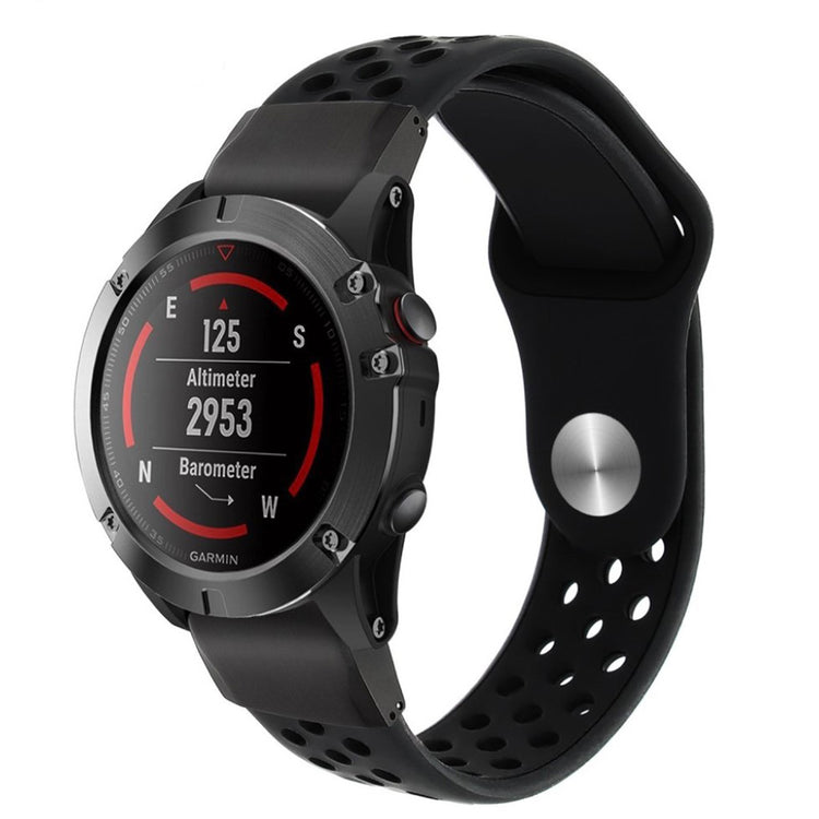 Rigtigt fint Universal Garmin Silikone Rem - Sort#serie_1