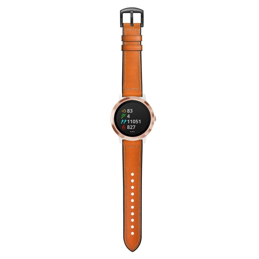 Fed Garmin Vivoactive 3 / Garmin Vivomove HR Ægte læder Rem - Brun#serie_3