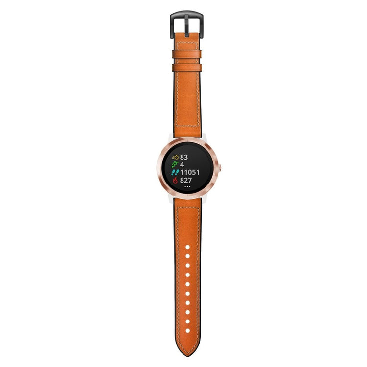 Fed Garmin Vivoactive 3 / Garmin Vivomove HR Ægte læder Rem - Brun#serie_3