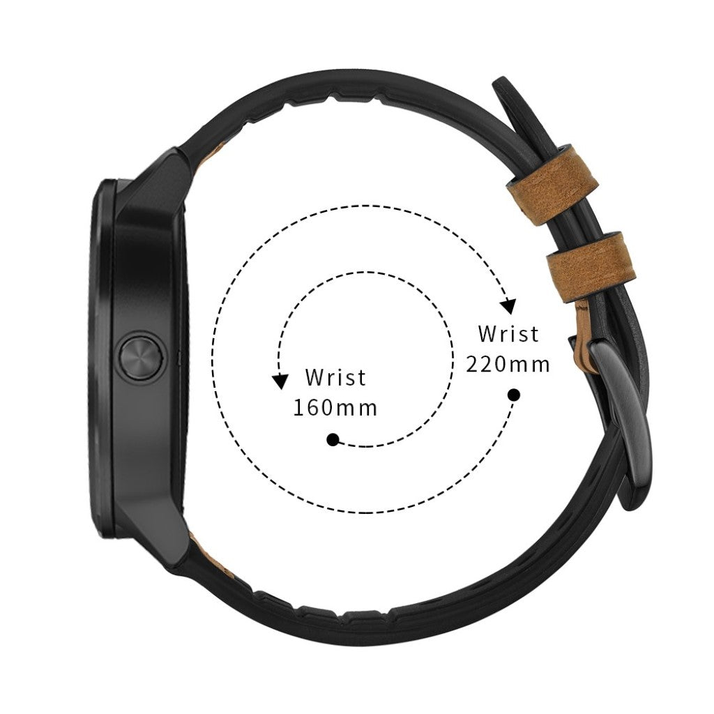Fed Garmin Vivoactive 3 / Garmin Vivomove HR Ægte læder Rem - Brun#serie_4