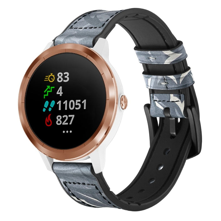 Fed Garmin Vivoactive 3 / Garmin Vivomove HR Ægte læder Rem - Blå#serie_5