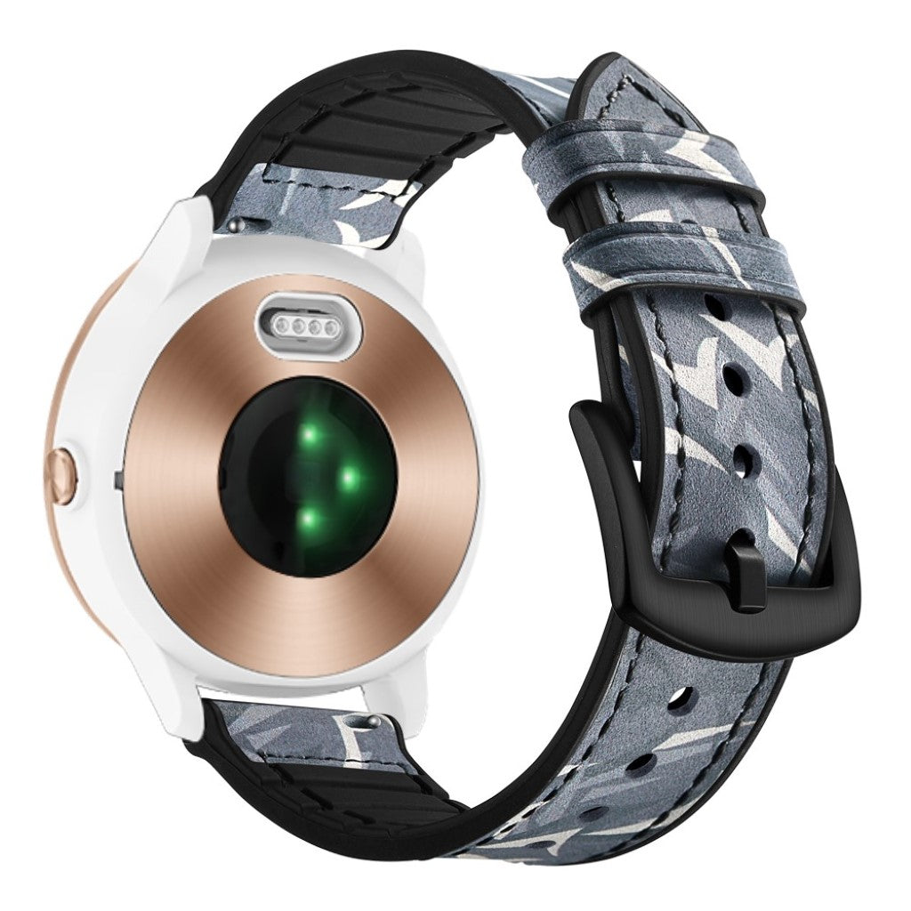 Fed Garmin Vivoactive 3 / Garmin Vivomove HR Ægte læder Rem - Blå#serie_5
