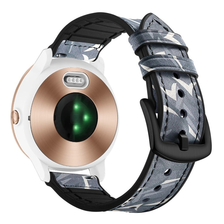 Fed Garmin Vivoactive 3 / Garmin Vivomove HR Ægte læder Rem - Blå#serie_5