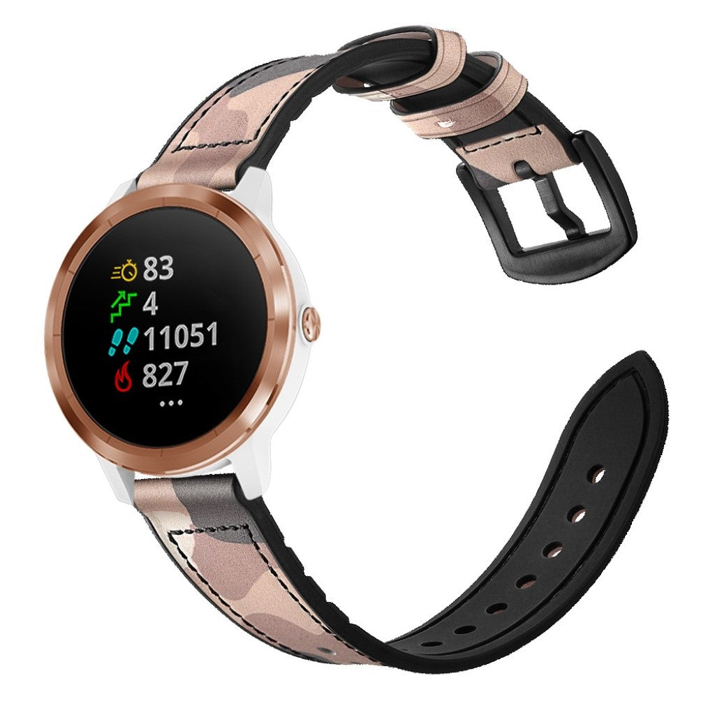 Fed Garmin Vivoactive 3 / Garmin Vivomove HR Ægte læder Rem - Brun#serie_6