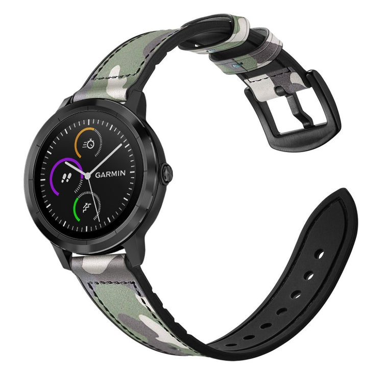 Fed Garmin Vivoactive 3 / Garmin Vivomove HR Ægte læder Rem - Grøn#serie_8