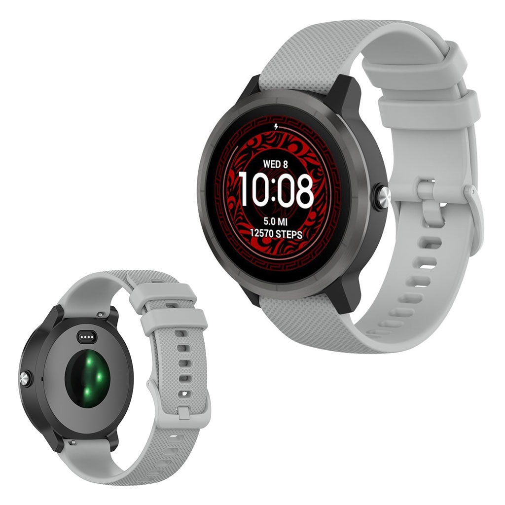 Garmin Vivoactive 3 / Garmin Vivoactive 3 Music Silikone Rem - Sølv#serie_3