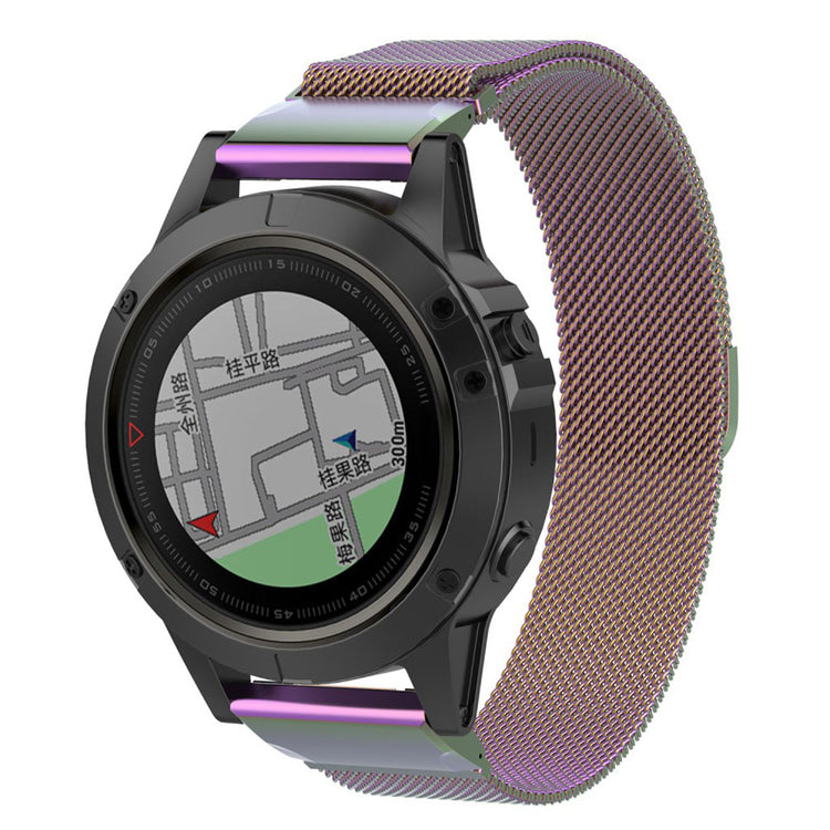 Stilfuld Garmin Fenix 5X / Garmin Tactix Charlie Metal Rem - Flerfarvet#serie_1