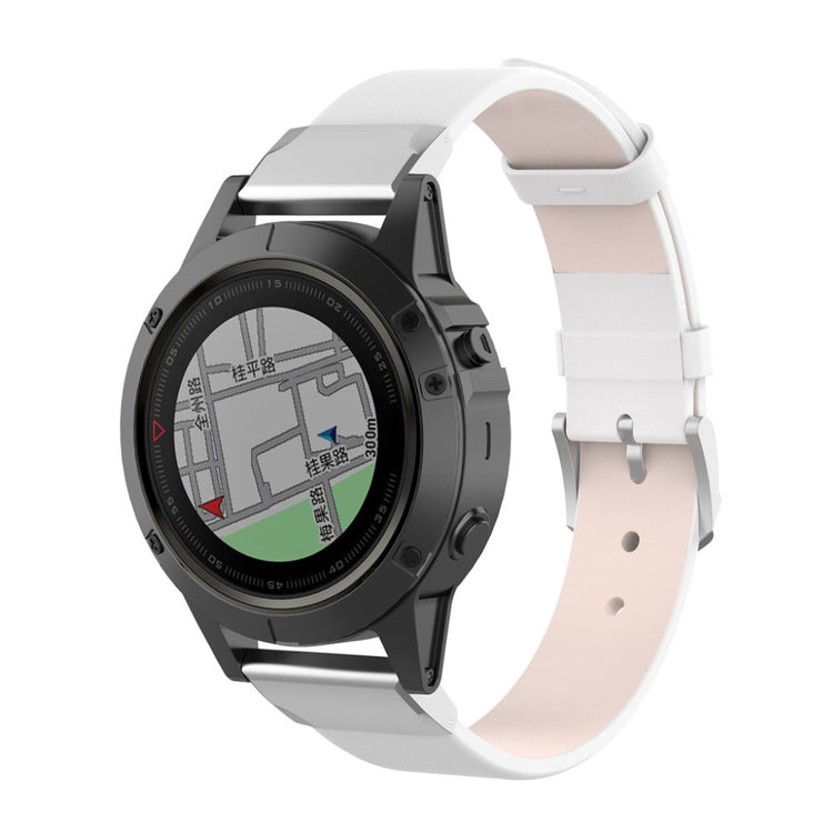 Skøn Garmin Fenix 5X / Garmin Tactix Charlie Kunstlæder Rem - Hvid#serie_2