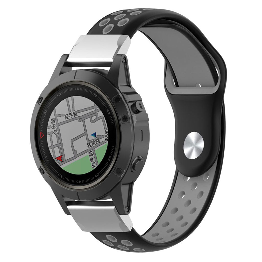 Mega fint Garmin Fenix 5X Silikone Rem - Sรธlv#serie_1