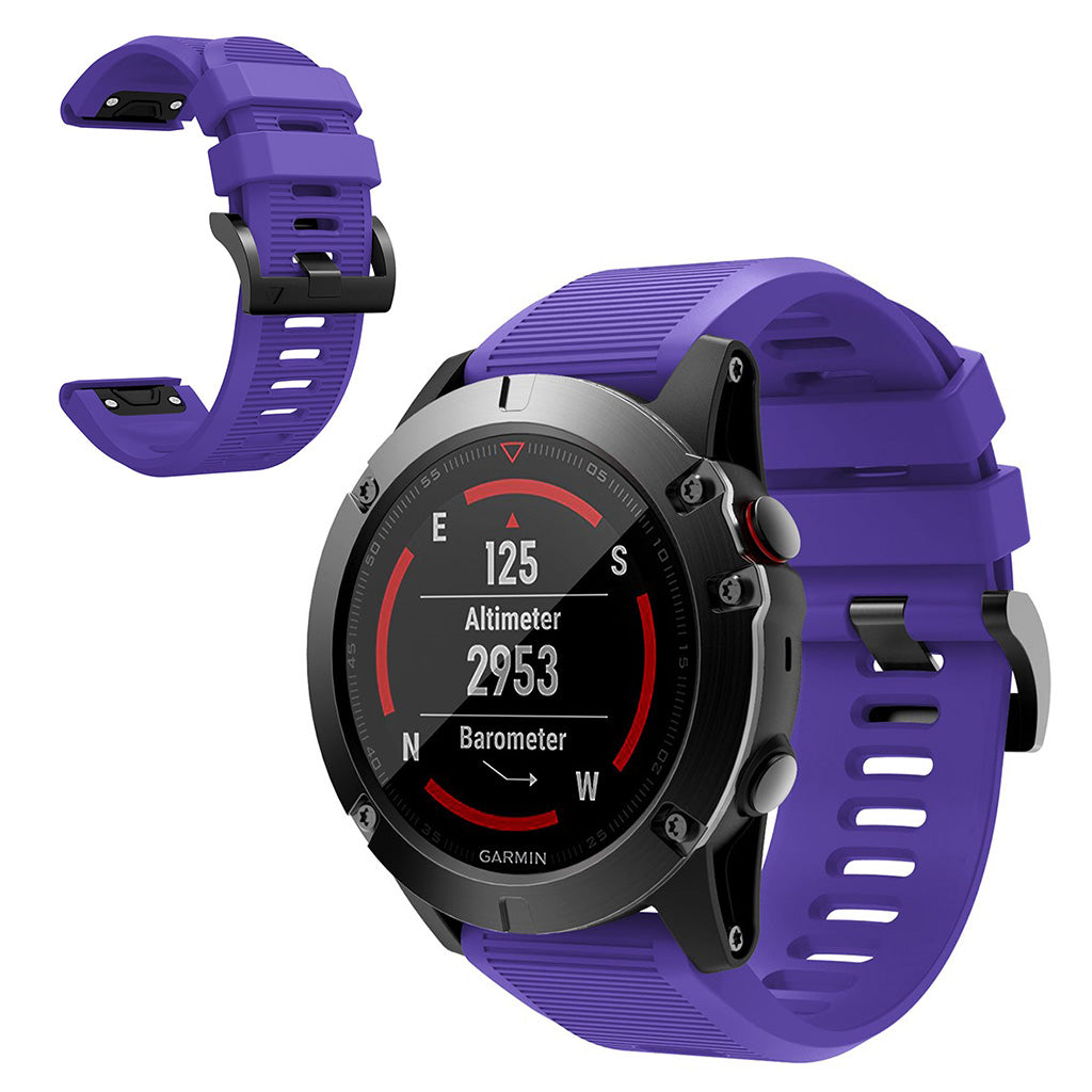 Helt vildt kønt Garmin Fenix 5X Silikone Rem - Lilla#serie_12