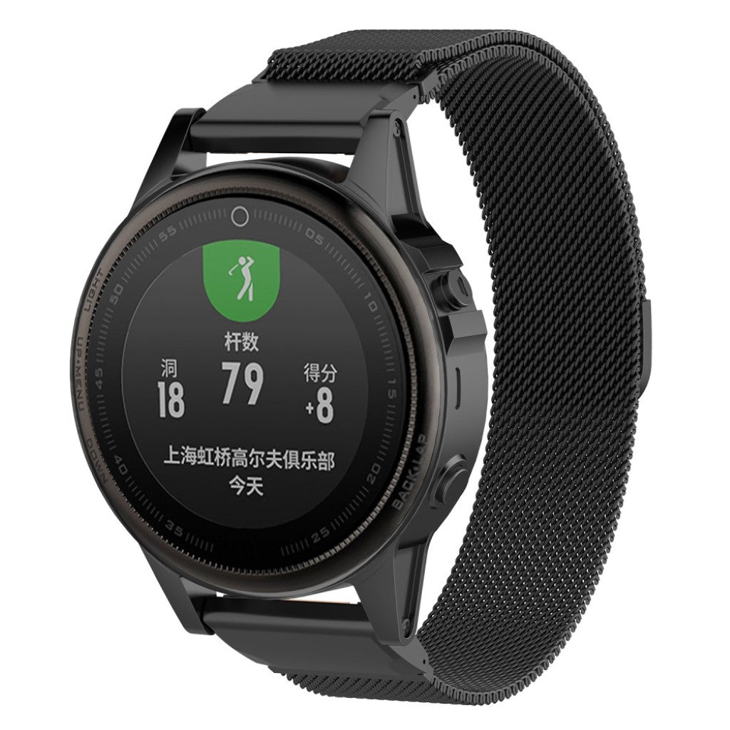 Mega slidstærk Garmin Fenix 5S Metal Rem - Sort#serie_4