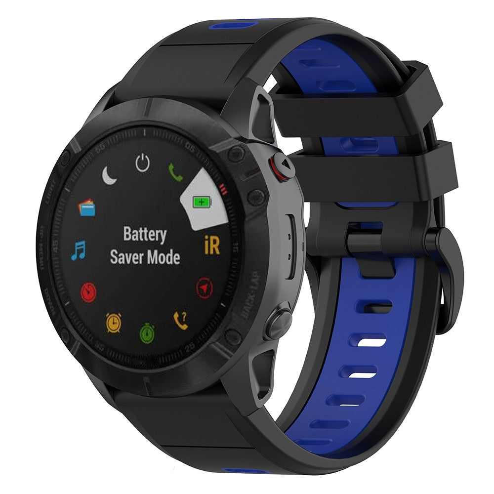 Vildt nydelig Garmin Fenix 7S Silikone Rem - Sort#serie_4