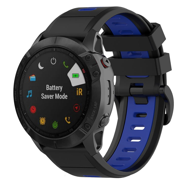 Vildt nydelig Garmin Fenix 7S Silikone Rem - Sort#serie_4