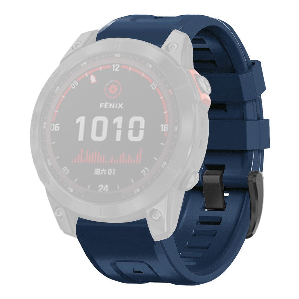 Super hรฅrdfรธr Garmin Fenix 7X Silikone Rem - Blรฅ#serie_1