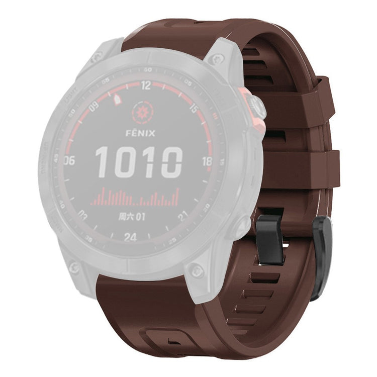 Super hårdfør Garmin Fenix 7X Silikone Rem - Brun#serie_11