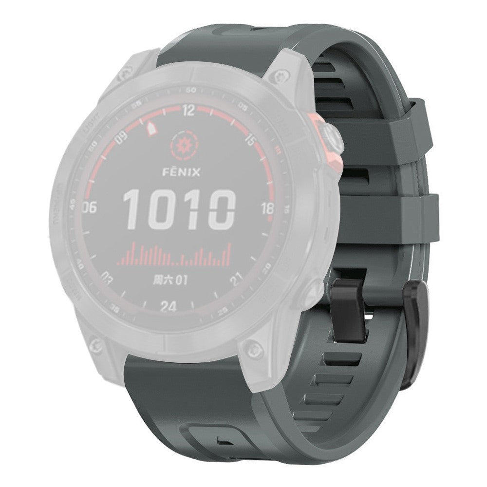 Super hårdfør Garmin Fenix 7X Silikone Rem - Sort#serie_12