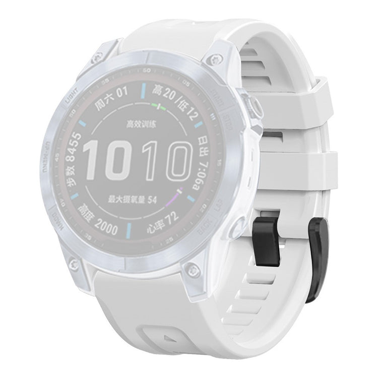 Super hårdfør Garmin Fenix 7X Silikone Rem - Hvid#serie_5