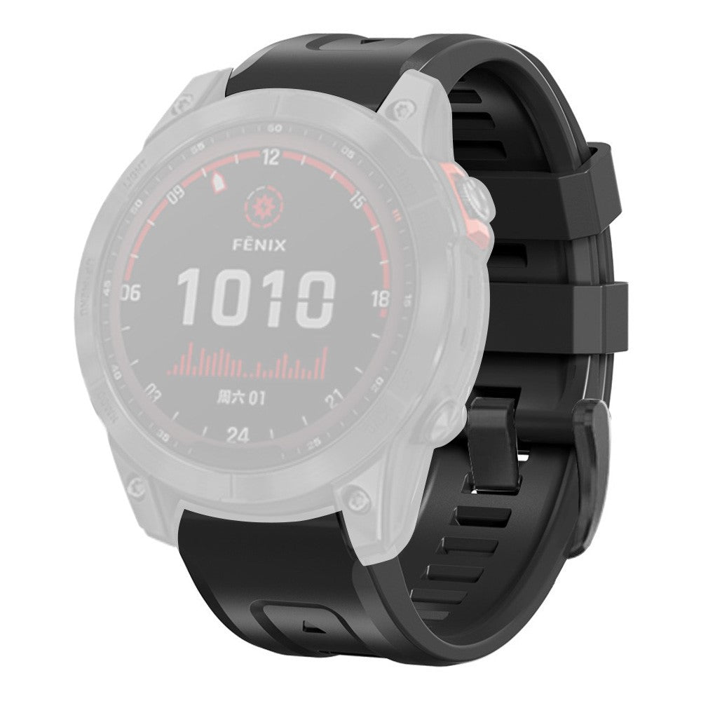 Super hårdfør Garmin Fenix 7X Silikone Rem - Sort#serie_7
