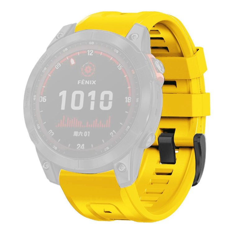 Super hårdfør Garmin Fenix 7X Silikone Rem - Gul#serie_8
