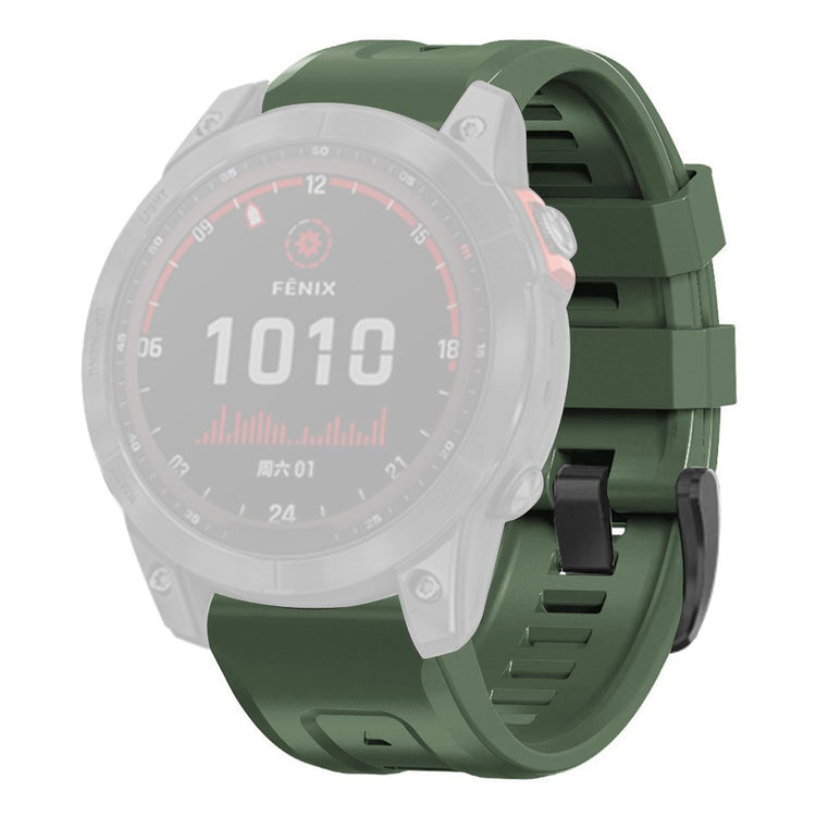 Super hårdfør Garmin Fenix 7X Silikone Rem - Grøn#serie_9
