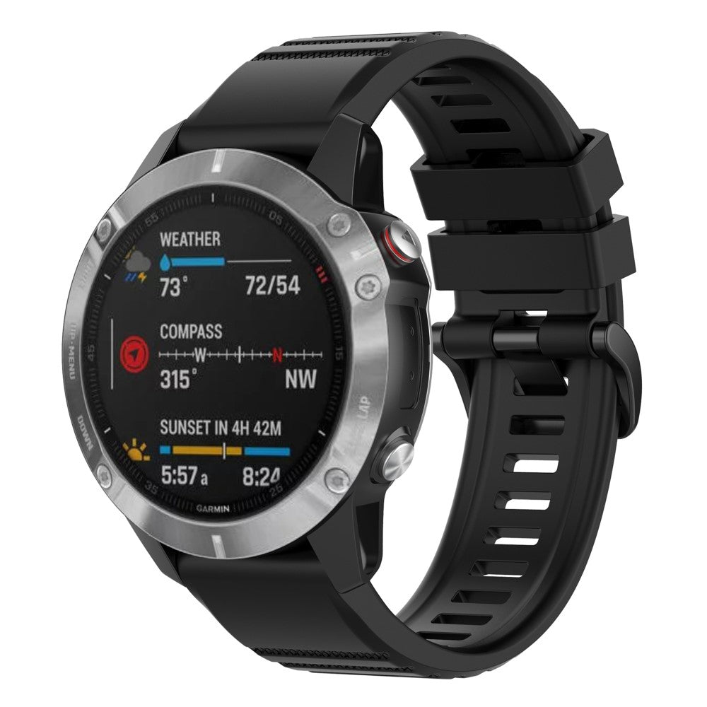 Sejt Garmin Fenix 7 Silikone Rem - Sort#serie_1