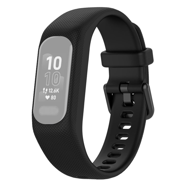 Mega komfortabel Garmin Vivosmart 5 Silikone Rem - Sort#serie_1