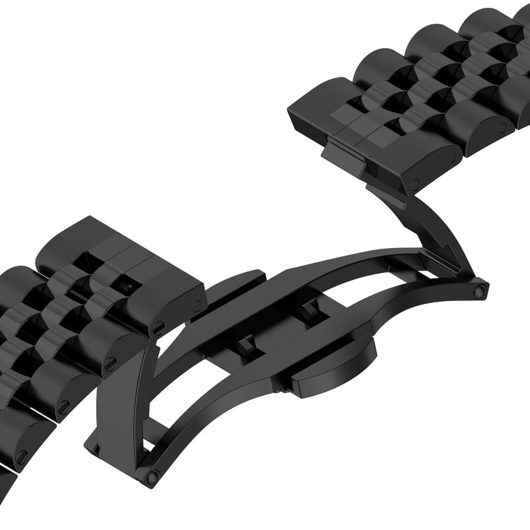 Meget Slidstærk Metal Universal Rem passer til Garmin Smartwatch - Sort#serie_3