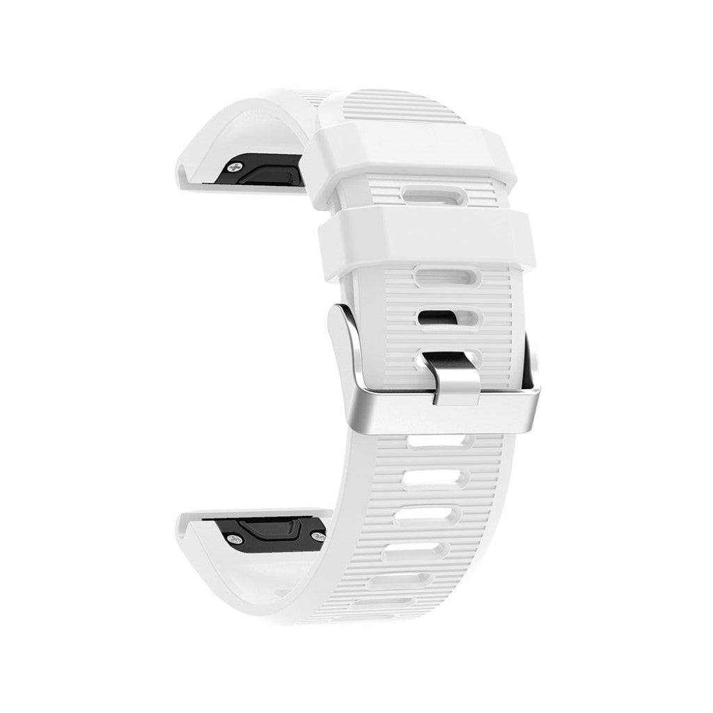 Tidsløst Garmin Fenix 5X Plus Silikone Rem - Hvid#serie_1