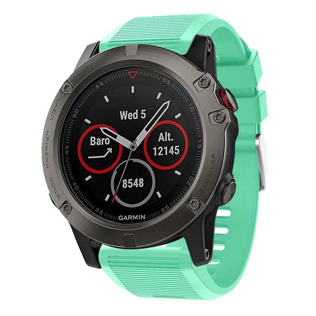 Tidsløst Garmin Fenix 5X Plus Silikone Rem - Grøn#serie_3
