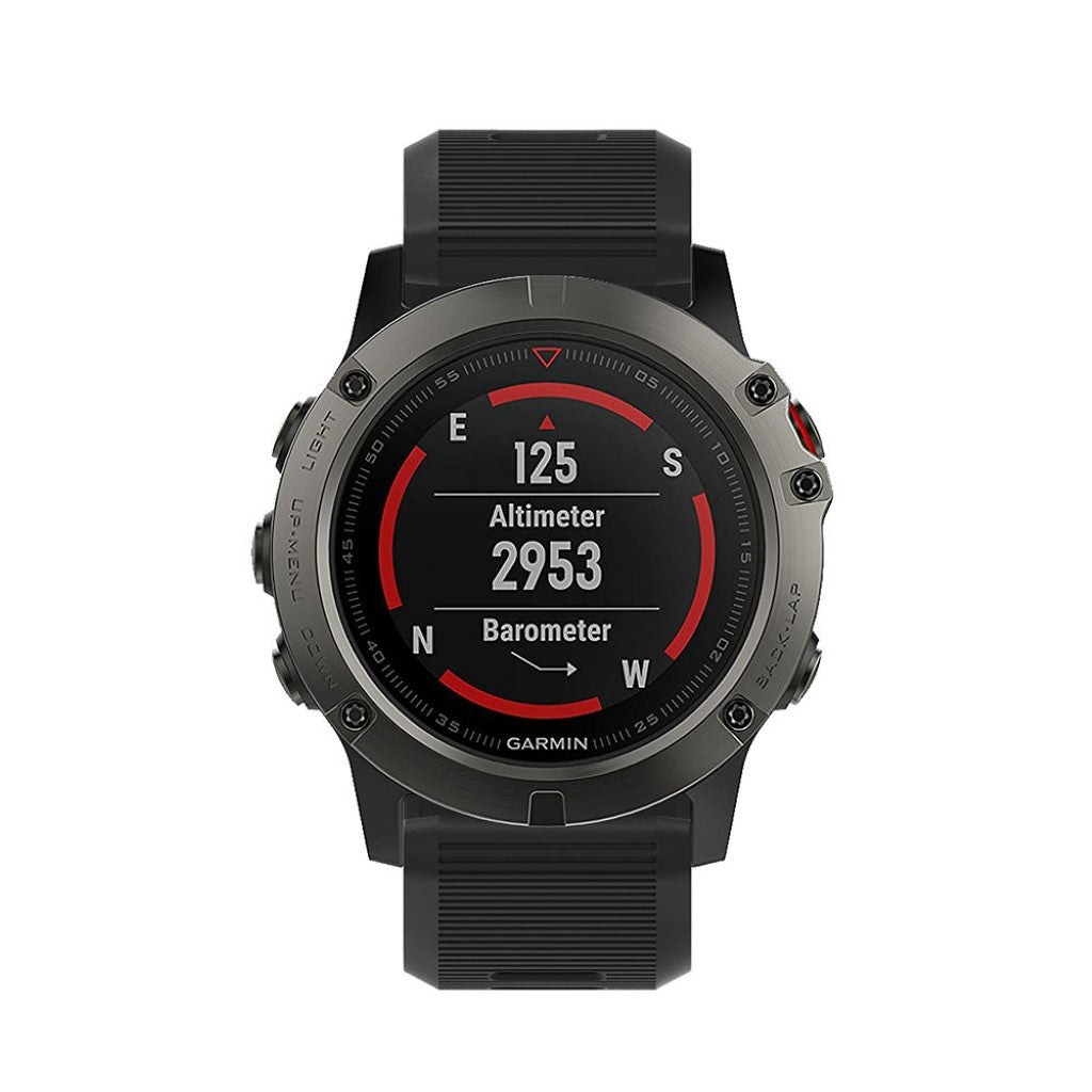 Tidsløst Garmin Fenix 5X Plus Silikone Rem - Rød#serie_5