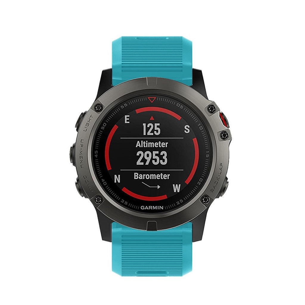 Tidsløst Garmin Fenix 5X Plus Silikone Rem - Grøn#serie_8