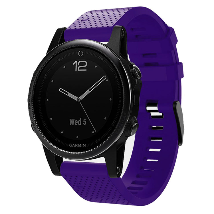 Mega hårdfør Garmin Fenix 5S Plus Silikone Rem - Lilla#serie_12
