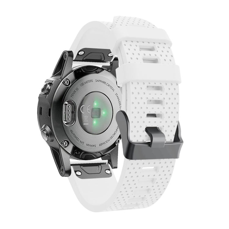 Mega hårdfør Garmin Fenix 5S Plus Silikone Rem - Hvid#serie_2