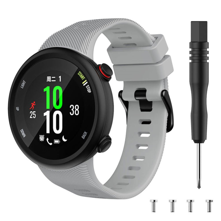 Sejt Garmin Forerunner 45S Silikone Rem - Sølv#serie_3